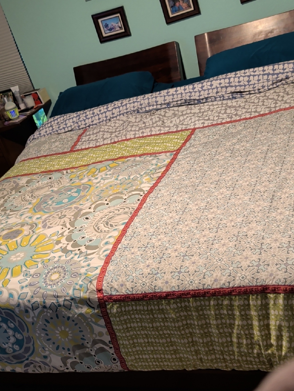 Anthropologie Gray and Yellow Duvet Cover